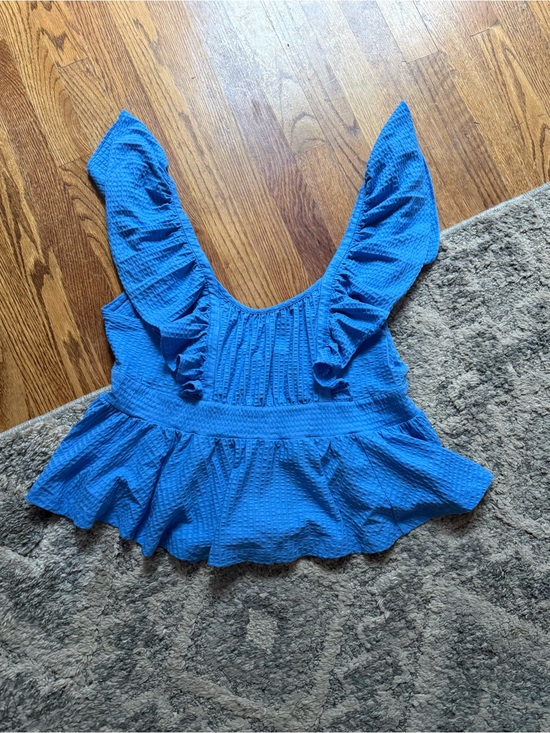 Anthropologie Tops - Maeve Blue Ruffle  Women's Top from Anthropologie sz: XL